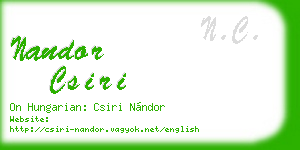 nandor csiri business card